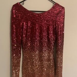 BRAND NEW-ombre sequin mini dress-size small!!!!!!